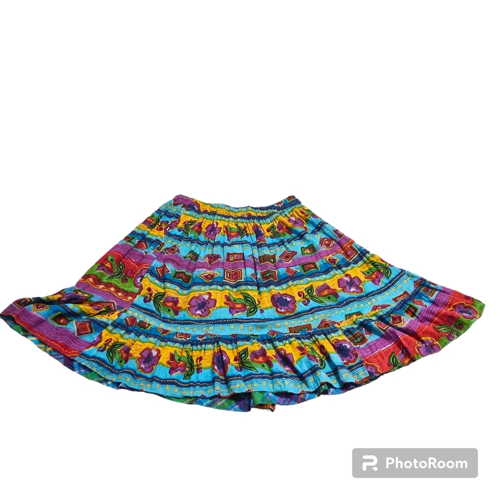 JM Collection Women's Size XL Size 14 Multi Bright Color skirt Boho. Vintage 90s